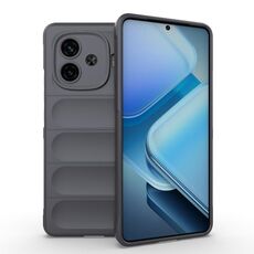 Per vivo iQOO Z9 Turbo 5G Magic Shield TPU + custodia per telefono in flanella (grigio scuro)
