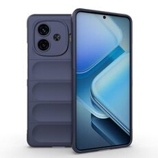 Per vivo iQOO Z9 Turbo 5G Magic Shield TPU + custodia per telefono in flanella (blu scuro)