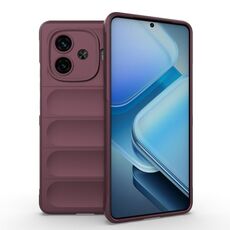 Per vivo iQOO Z9 Turbo 5G Magic Shield TPU + custodia per telefono in flanella (vino rosso)