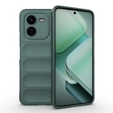 Per vivo iQOO Z9X 5G Magic Shield TPU + custodia per telefono in flanella (verde scuro)