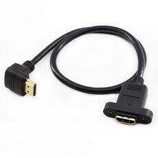 Cavo di prolunga HDTV maschio-femmina a gomito inverso con fori per viti per le orecchie, lunghezza: 0,5 m