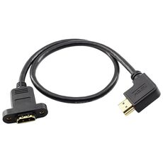 Cavo di prolunga HDTV maschio-femmina gomito sinistro con fori per viti per l'orecchio, lunghezza: 0,5 m