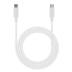 Cavo dati intrecciato DC28 da USB-C/Type-C a USB-C/Type-C da 100 W, lunghezza: 2 m (bianco)