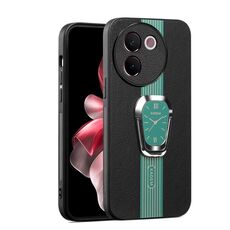 Custodia per telefono posteriore in pelle magnetica Litchi per vivo Y200i con supporto (verde)