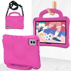 Per Samsung Galaxy Tab S8 11 X700N 2022 Custodia per tablet antiurto in EVA a forma di calcio (rosa rossa)