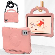 Per Samsung Galaxy Tab S9 FE 11 X510 2023 Custodia per tablet antiurto EVA a forma di calcio (rosa chiaro)