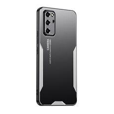 Custodia per telefono ibrida in metallo TPU per Honor V30 Pro Blade Series (argento)