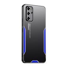 Per Honor V30 Pro Blade Series Custodia per telefono ibrida in metallo TPU (blu)
