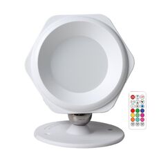 JSK-C38 Lampada da parete magnetica ricaricabile con illuminazione a doppio lato, luce notturna con telecomando (bianca)