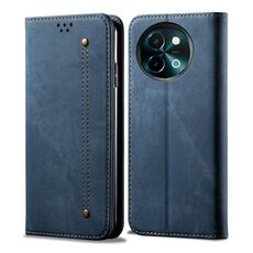 Per vivo Y38 5G Custodia per cellulare in pelle con texture denim globale (blu)