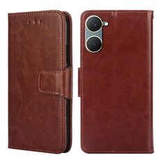 Custodia per cellulare in pelle con texture cristallo per vivo Y03 4G (marrone)