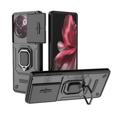 Per vivo V30e 5G Global Sliding Camshield TPU + Custodia per telefono antiurto per PC con supporto (nero)