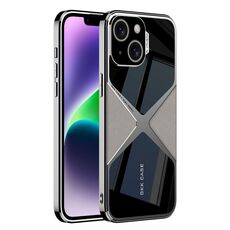 Per iPhone 14 Custodia per telefono antiurto con velocità supersonica in pelle GKK galvanica (bianca)