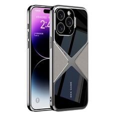 Custodia per telefono antiurto con velocità supersonica galvanica in pelle GKK per iPhone 14 Pro Max (bianco)