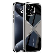 Per iPhone 15 Custodia per telefono antiurto con velocità supersonica in pelle GKK galvanica (bianca)