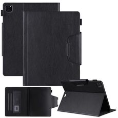 Custodia per tablet Smart in pelle con fibbia in metallo tinta unita per iPad Pro 11 2024 (nero)