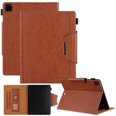 Custodia per tablet Smart in pelle con fibbia in metallo tinta unita per iPad Pro 11 2024 (marrone)