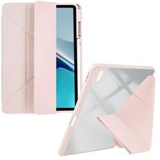 Per Huawei MatePad 11 2021/2023 Custodia per tablet in pelle con deformazione acrilica trasparente (rosa)