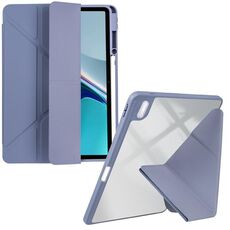 Per Huawei MatePad 11 2021/2023 Custodia per tablet in pelle con deformazione acrilica trasparente (viola lavanda)