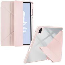 Per Huawei MatePad Air 11.5 2023 Custodia per tablet in pelle con deformazione acrilica trasparente (rosa)