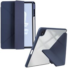 Per Huawei MatePad Air 11.5 2023 Custodia per tablet in pelle con deformazione acrilica trasparente (blu scuro)