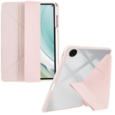 Per Huawei MatePad Pro 11 2022/2024 Custodia per tablet in pelle con deformazione acrilica trasparente (rosa)