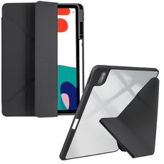 Per Huawei MatePad 10.4 Custodia per tablet in pelle con deformazione acrilica trasparente (nera)