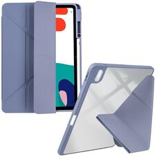 Custodia per tablet in pelle deformazione acrilica trasparente per Huawei MatePad 10.4 (viola lavanda)