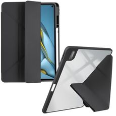 Per Huawei MatePad 10.8 Custodia per tablet in pelle con deformazione acrilica trasparente (nera)