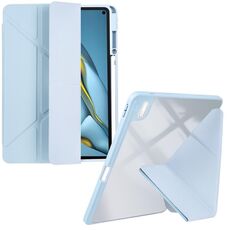Per Huawei MatePad 10.8 Custodia per tablet in pelle con deformazione acrilica trasparente (blu ghiaccio)