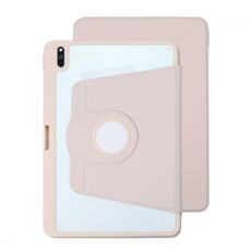 Custodia in pelle per tablet con supporto per rotazione a 360 gradi in acrilico per Huawei MatePad 10.8 (rosa)