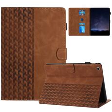 Custodia per tablet in pelle goffrata con blocchi per Samsung Galaxy Tab A 10.1 2019 (marrone)