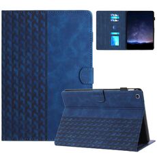 Custodia per tablet in pelle goffrata con blocchi per Samsung Galaxy Tab A 10.1 2019 (blu)