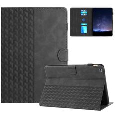 Custodia per tablet in pelle goffrata con blocchi di costruzione per Samsung Galaxy Tab A 10.1 2019 (nera)