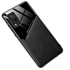 Per vivo V21 5G Custodia per telefono in vetro organico in pelle all-inclusive (nera)
