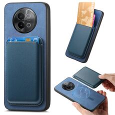 Custodia per telefono con cover posteriore in PU per vivo S18e 5G Retro Magsafe Card Bag (blu)