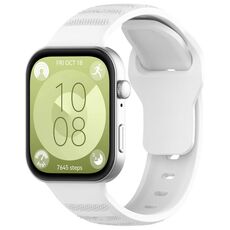 Per Huawei Watch Fit 3 cinturino sportivo in silicone con texture a pois ondulati (bianco)