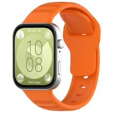 Per Huawei Watch Fit 3 cinturino sportivo in silicone con texture a punti ondulati (arancione)