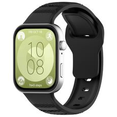 Per Huawei Watch Fit 3 cinturino sportivo in silicone con texture a punti ondulati (nero)