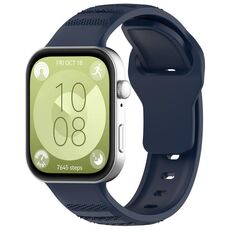 Per Huawei Watch Fit 3 cinturino sportivo in silicone con texture a punti ondulati (blu notte)