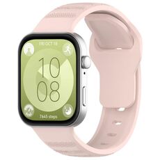 Per Huawei Watch Fit 3 cinturino sportivo in silicone con texture a pois ondulati (rosa)