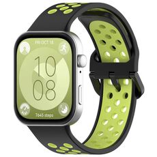 Per Huawei Watch Fit 3 cinturino sportivo in silicone bicolore (nero + verde)