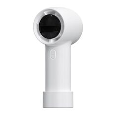 Mini ventilatore ad alta velocità a 100 velocità con display digitale a turbina portatile per esterni, colore: bianco
