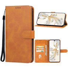 Custodia per telefono in pelle per Honor 200 Pro (marrone)