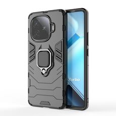 Per vivo iQOO Z9 Turbo 5G antiurto PC + custodia per telefono con supporto in TPU (nero)