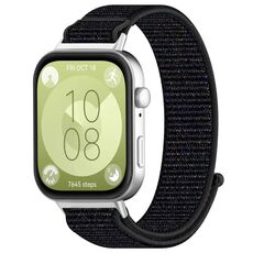 Per Huawei Watch Fit3 cinturino in nylon con gancio e chiusura ad anello (nero ufficiale)