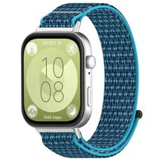 Per Huawei Watch Fit3 cinturino in nylon con gancio e chiusura ad anello (blu oceano)