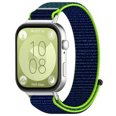 Per Huawei Watch Fit3 cinturino in nylon con gancio e chiusura ad anello (verde lime)