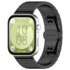 Per Huawei Watch Fit3 cinturino in acciaio inossidabile con perline (nero)
