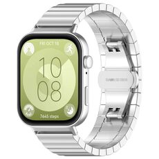 Per Huawei Watch Fit3 cinturino in acciaio inossidabile con perlina (argento)